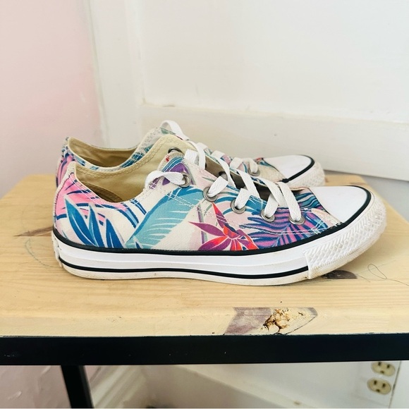 Colorful Tropical Print Sneakers converses women’s 6 - Picture 1 of 4
